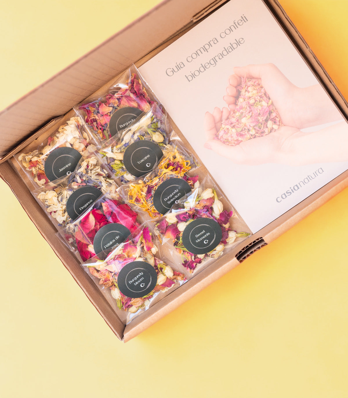Sample Box – Muestras de las 9 mezclas de confeti